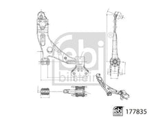 Querlenker Vorderachse rechts für FORD TOURNEO CONNECT / GRAND V408