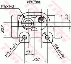 Radbremszylinder Hinterachse für CITROËN C2 ENTERPRISE C3 I Pluriel