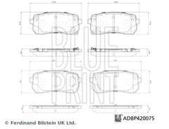 Bremsbelagsatz Scheibenbremse Hinterachse für KIA SORENTO III
