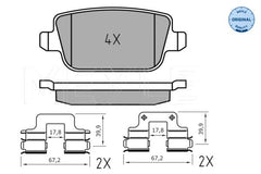 Bremsbelagsatz Scheibenbremse Hinterachse für VOLVO LAND ROVER S80 II