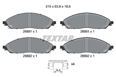 Bremsbelagsatz Scheibenbremse Vorderachse für JEEP GRAND CHEROKEE L V