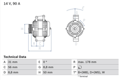 Lichtmaschine Generator für MERCEDES-BENZ C-KLASSE T-Model