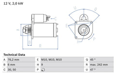 Anlasser Starter für FORD GALAXY II MONDEO IV Stufenheck Turnier S-MAX C-MAX