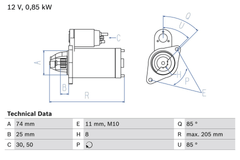Anlasser Starter für TOYOTA YARIS Kasten/Schrägheck