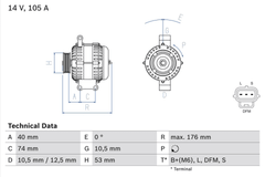 Lichtmaschine Generator für FORD TRANSIT Kasten Pritsche/Fahrgestell Bus TOURNEO