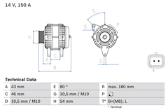 Lichtmaschine Generator für CITROËN FIAT LANCIA PEUGEOT RENAULT BERLINGO /