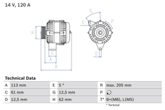 Lichtmaschine Generator für ALFA ROMEO FIAT OPEL 159 Sportwagon BRAVO II CROMA
