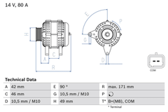 Lichtmaschine Generator für CITROËN PEUGEOT C2 C3 I Pluriel ENTERPRISE 207 SW