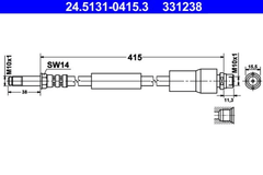 Bremsschlauch Hinterachse für MERCEDES-BENZ VW SPRINTER 4,6-t Kasten