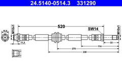 Bremsschlauch Vorderachse für VW CALIFORNIA T5 Camper T6 MULTIVAN TRANSPORTER