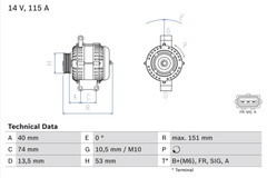 Lichtmaschine Generator für FORD JAGUAR FOCUS II Stufenheck MONDEO III Turnier