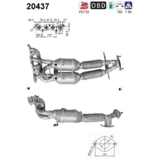 Katalysator für FORD FOCUS II Turnier Stufenheck C-MAX MONDEO IV