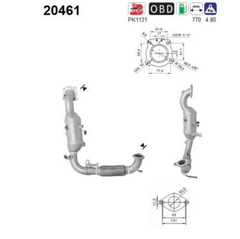 Katalysator für FORD B-MAX ECOSPORT FIESTA VI TOURNEO COURIER B460