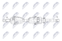 Antriebswelle Vorderachse rechts für RENAULT KANGOO / GRAND II Rapid
