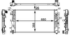 Kühler Motorkühlung für MERCEDES-BENZ VW SPRINTER 3-t Kasten 3,5-t