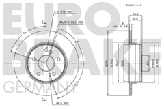 Bremsscheibe Hinterachse für CHRYSLER MERCEDES-BENZ CROSSFIRE Roadster 124