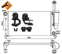 Kühler Motorkühlung für FIAT PANDA / CLASSIC Kasten/Schrägheck