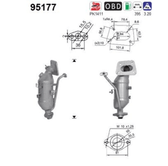 Katalysator vorne für CITROËN PEUGEOT TOYOTA C1 II 108 AYGO YARIS
