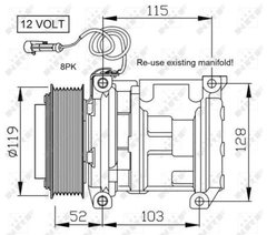 Kompressor Klimaanlage für JOHN DEERE Series 6000 6010 6020