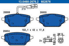 Bremsbelagsatz Scheibenbremse Hinterachse für MERCEDES-BENZ T-KLASSE