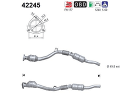 Katalysator links für AUDI SKODA VW A6 C5 Avant SUPERB I PASSAT B5 Variant B5.5