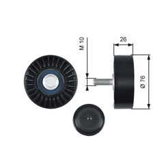 Umlenk Führungsrolle Keilrippenriemen für AUDI SEAT SKODA VW A1 Sportback A3