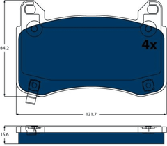 Bremsbelagsatz Scheibenbremse Vorderachse für TESLA MODEL Y