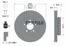2x Bremsscheibe Vorderachse für MERCEDES-BENZ C-KLASSE T-Model Cabriolet Coupe