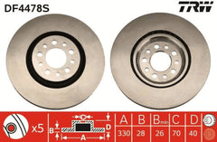 2x Bremsscheibe Vorderachse für ALFA ROMEO JEEP GIULIETTA 159 Sportwagon BRERA