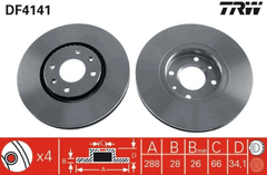 2x Bremsscheibe Vorderachse für CITROËN C5 I Break II XANTIA Kasten/Kombi