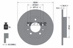 2x Bremsscheibe Hinterachse für PEUGEOT 308 SW II Kasten/Kombi Kasten/Schrägheck