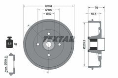 2x Bremstrommel Hinterachse für RENAULT DACIA CLIO II THALIA I