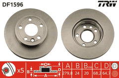 2x Bremsscheibe Vorderachse für VW TRANSPORTER T4 Kasten Bus