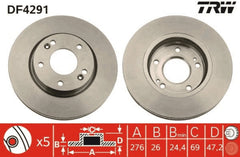 2x Bremsscheibe Vorderachse für HYUNDAI TRAJET SANTA FÉ I