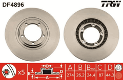 2x Bremsscheibe Vorderachse für HYUNDAI H100 Pritsche/Fahrgestell H-1 / STAREX