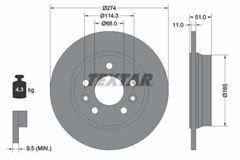 2x Bremsscheibe Hinterachse für MERCEDES-BENZ RENAULT CITAN Tourer T-KLASSE