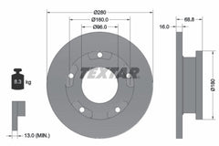2x Bremsscheibe Hinterachse für FORD TRANSIT Bus Kasten Pritsche/Fahrgestell