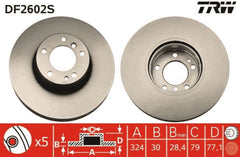 2x Bremsscheibe Vorderachse für BMW ALPINA 8 5 7 Touring B10