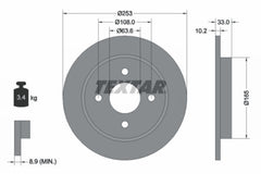 2x Bremsscheibe Hinterachse für FORD TVR SIERRA II Schrägheck Turnier FIESTA VI