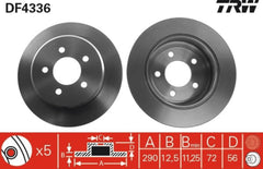 2x Bremsscheibe Hinterachse für CHRYSLER DODGE GRAND VOYAGER III VAN / IV