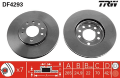 2x Bremsscheibe Vorderachse für FIAT OPEL SAAB CADILLAC CROMA Kasten/Kombi