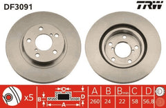 2x Bremsscheibe Vorderachse für SUBARU IMPREZA Coupe Stufenheck Station Wagon