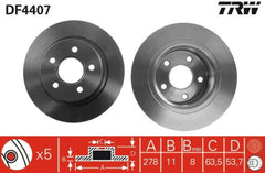 2x Bremsscheibe Hinterachse für FORD TRANSIT CONNECT TOURNEO