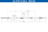 Seilzug Feststellbremse hinten links für HYUNDAI i20 ACTIVE II Coupe Hatchback
