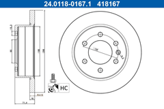 2x Bremsscheibe Hinterachse für MERCEDES-BENZ SPRINTER 3-t Kasten 3,5-t