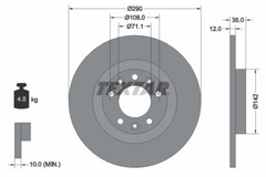 2x Bremsscheibe Hinterachse für CITROËN FIAT OPEL PEUGEOT TOYOTA VAUXHALL DS C4