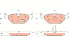 Bremsbelagsatz Scheibenbremse Hinterachse für BMW SAAB MG ROVER ALPINA 3
