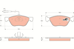 Bremsbelagsatz Scheibenbremse Vorderachse für ALFA ROMEO FIAT LANCIA 156