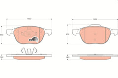Bremsbelagsatz Scheibenbremse Vorderachse für FORD VOLVO MAZDA FOCUS III