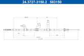 Seilzug Feststellbremse hinten links für HYUNDAI i20 ACTIVE II Coupe Hatchback